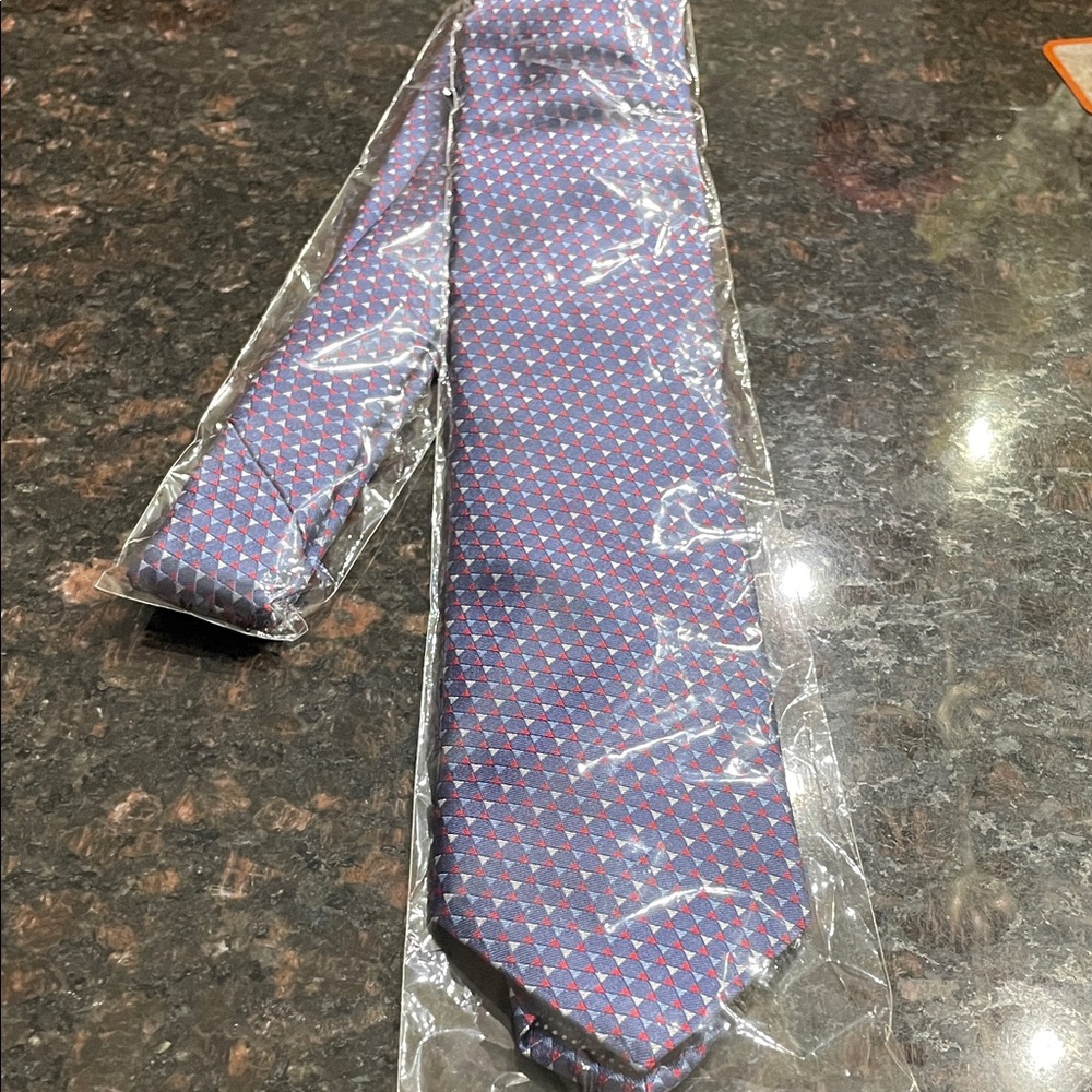 Eton Blue and Red Geometric Tie